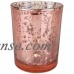 Just Artifacts Speckled Mercury Glass Votive Candle Holder 2.75"H (6pcs, Speckled Blush Votives)   